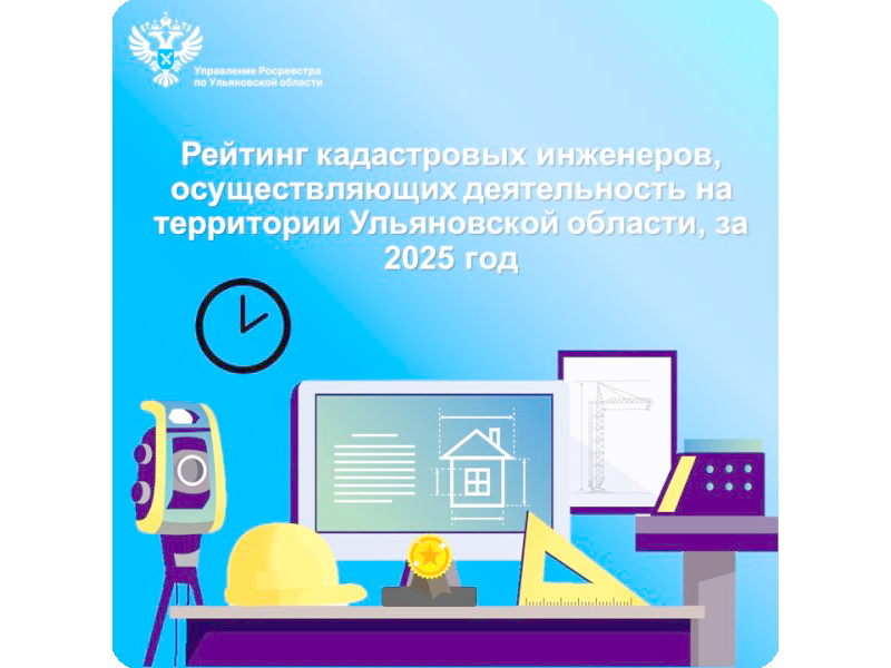 Рейтинг кадастровых инженеров, осуществляющих деятельность на территории региона, по итогам 2025 года.