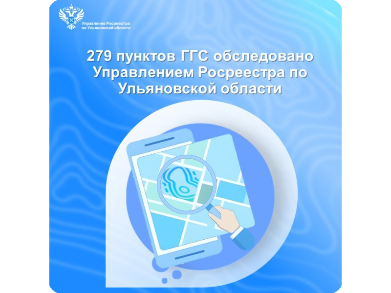 279 пунктов ГГС обследовано Управлением Росреестра по Ульяновской области.