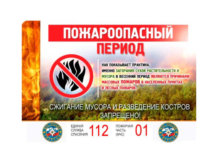 Внимание! Пожароопасный период. Внимание! Пожароопасный период.